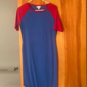 Lularoe midi dress. Multicolor dress. Bodycon dress